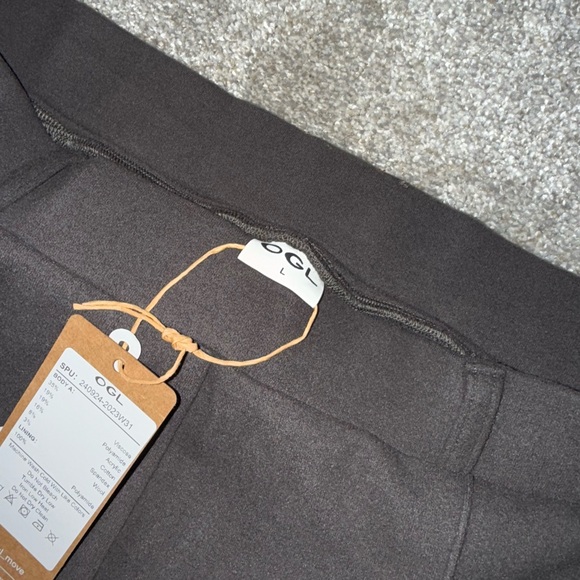 OGL FuzzLuxe Pant Straight Leg High Waist Pull On Deep Gray Size Large NWT - Picture 5 of 5